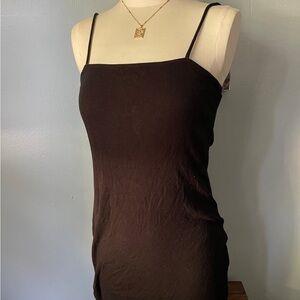 Brown Fitted Camisole Dress